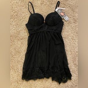 Black Medium Sheer Lingerie with Thong